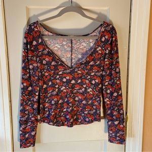 FP purple floral layering tee